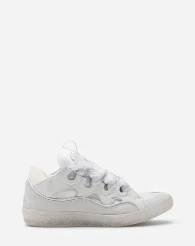 Lanvin Sneakers Curb En Cuir Pour Homme In White