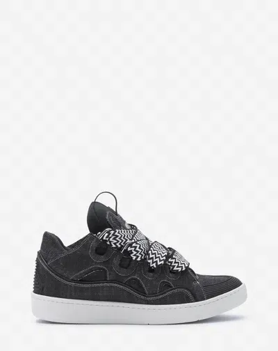 Lanvin Sneakers Curb En Denim Pour Homme In Noir