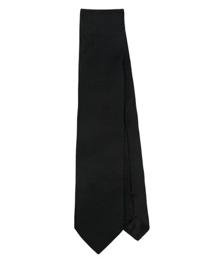 Lanvin Sparkly Satin Tie In Black