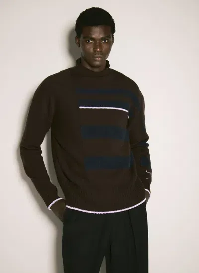 Lanvin Stripe Sweater In Brown