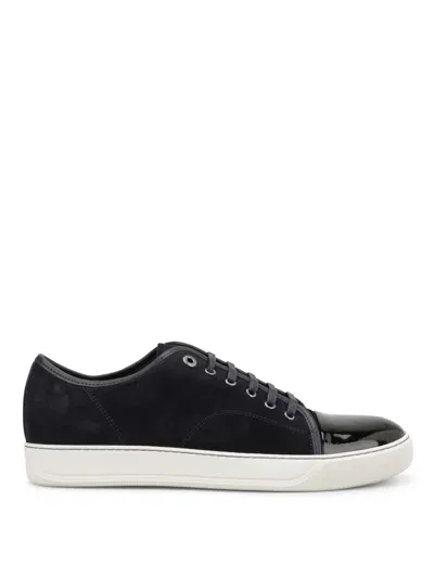 Lanvin Suede Trainers In Dark Blue