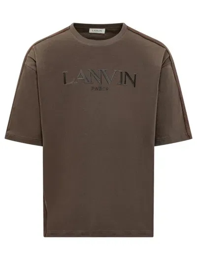 Lanvin T-shirt Brode Curb In Brown