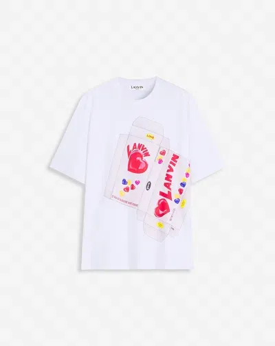 Lanvin Candy Print Straight Fit T-shirt In Optic White