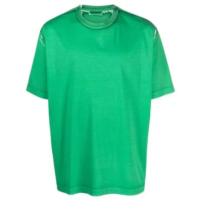 Lanvin Garment-dyed Cotton T-shirt In Green