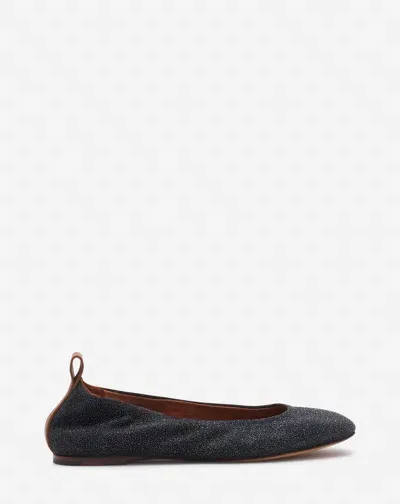 Lanvin The Suede Ballerina Flat For Women In Black