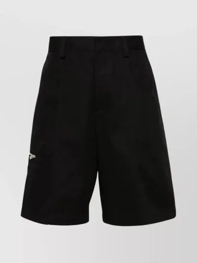 Lanvin Cotton-blend Chino Shorts In Black