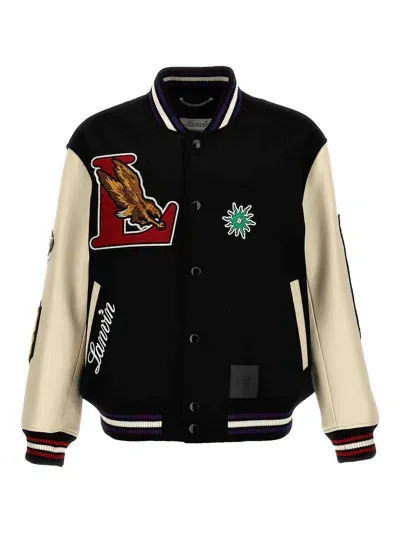 Lanvin Logo-patch Varsity Jacket In White