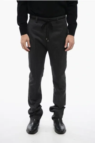 Lanvin Virgin Wool Pants With Belt Loops In Black