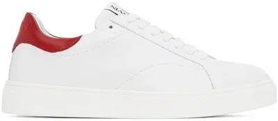 Lanvin White & Red Ddb0 Leather Sneakers