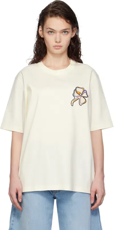 Lanvin White Clover Snake Patch T-shirt In Enamel