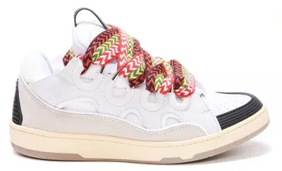 Lanvin White Leather Curb Sneakers