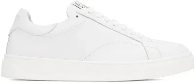 Lanvin White Leather Ddb0 Sneakers In 0000 White/white