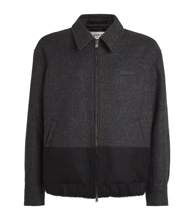 Lanvin Wool-blend Bomber Jacket In Black