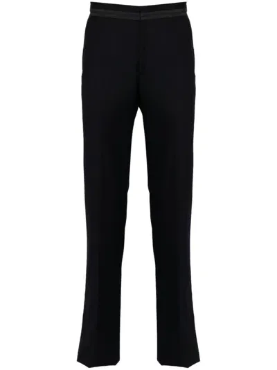 Lanvin Wool Straight-leg Tailored Trousers In Blau