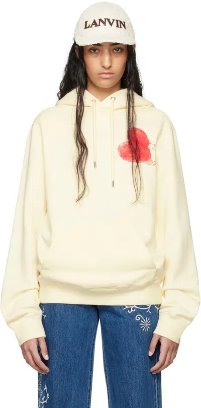 Lanvin Yellow Qixi Hoodie In 021 Cream