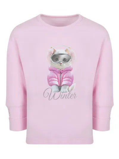 Lapin House Kids' Graphic-print Cotton Sweatshirt In Pink