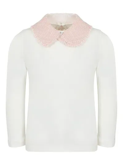 Lapin House Kids' Peter-pan Collar Top In White