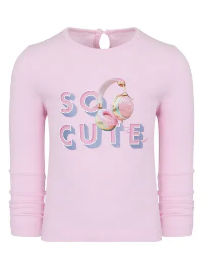 Lapin House Kids' Slogan-print Long-sleeve T-shirt In Pink