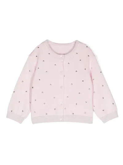 Lapin House Babies' Star-appliqué Cardigan In Pink