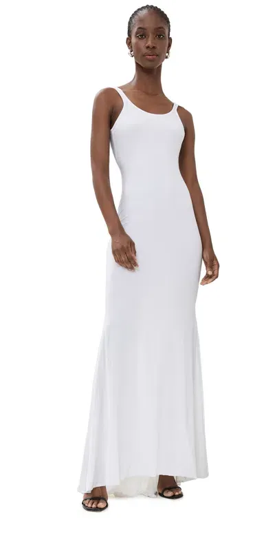 Laquan Smith Backless Jersey Gown In White