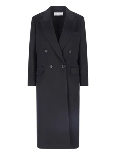 Lardini Double-breasted Midi Coat In Blue