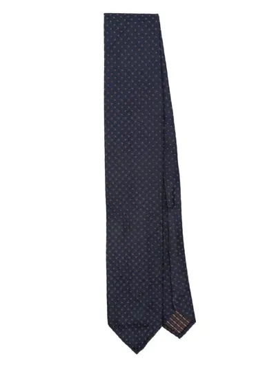 Lardini Jacquard Tie In Blue