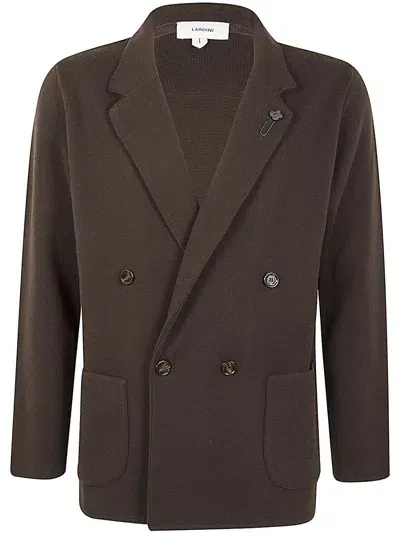 Lardini Man Knit Jacket Clothing In Brown