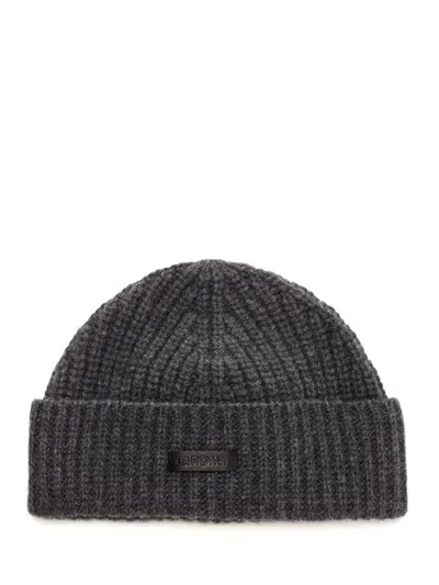 Lardini Wool And Cashmere Hat In Grey