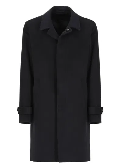 Lardini Wool Coat In Black