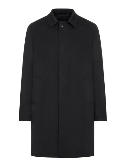 Lardini Wool Coat In Black