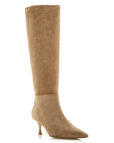 Larroude Women's Georgia Pointed Toe Boots In Peanut