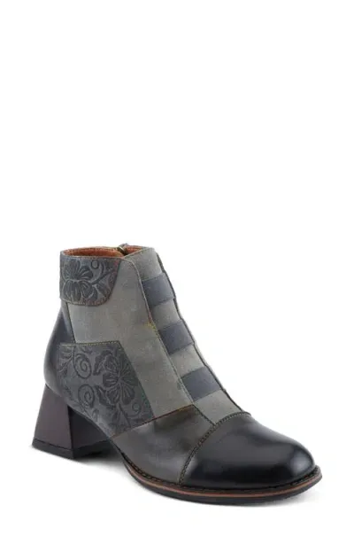 L'artiste By Spring Step Copine Cap Toe Bootie In Black Multi