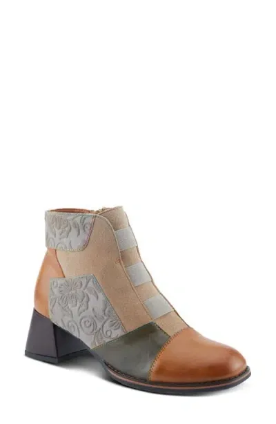 L'artiste By Spring Step Copine Cap Toe Bootie In Tan Multi