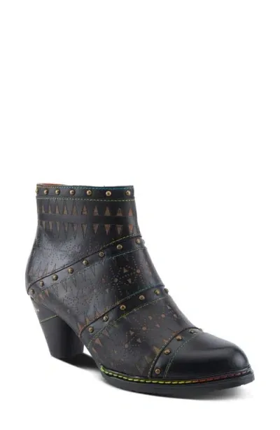 L'artiste By Spring Step Niobe Cap Toe Bootie In Black Multi