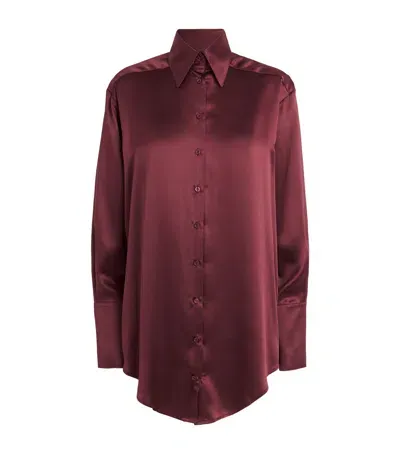 Laura Pitharas Silk Oversized Shirt In Purple