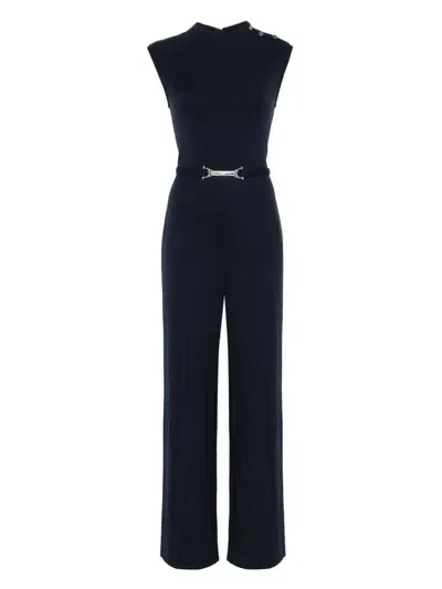 Lauren Ralph Lauren Belted Jumpsuit In Blue