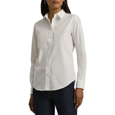 Lauren Ralph Lauren Easy Care Stretch Cotton Shirt In White