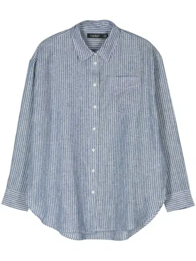 Lauren Ralph Lauren Pinstripe Shirt In Blue