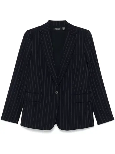 Lauren Ralph Lauren Pinstriped Blazer In Black