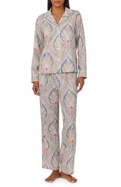 Lauren Ralph Lauren Print Cotton Blend Pajamas In Multi Paisley