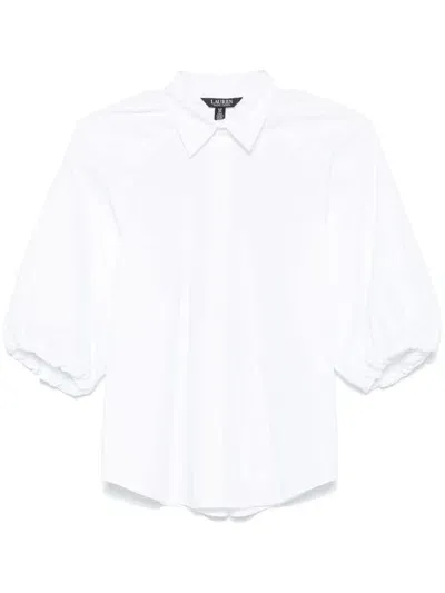 Lauren Ralph Lauren Puff-sleeve Shirt In Weiss