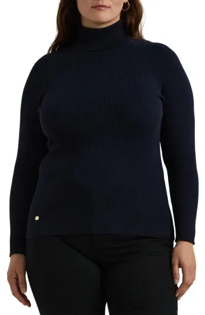 Lauren Ralph Lauren Ribbed Turtleneck Sweater In Lauren Navy