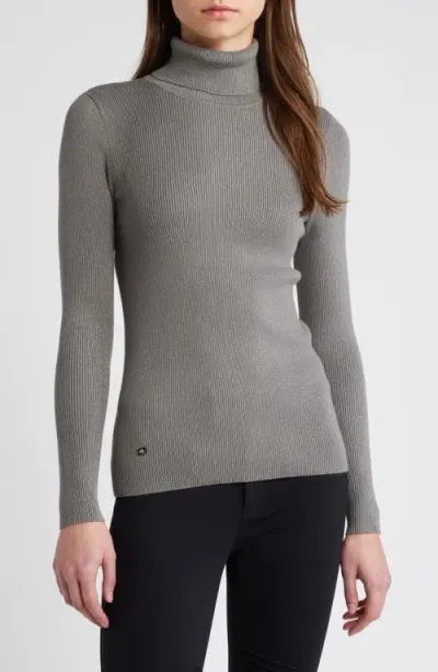 Lauren Ralph Lauren Sparkle Rib Turtleneck Sweater In Deco Pewter