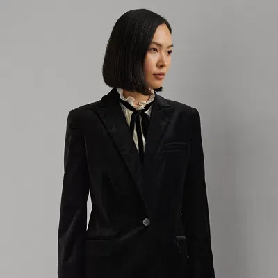 Lauren Ralph Lauren Stretch Velvet Blazer In Black Velvet