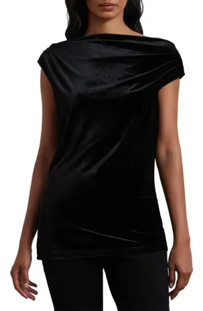 Lauren Ralph Lauren Stretch Velvet Top In Black Velvet