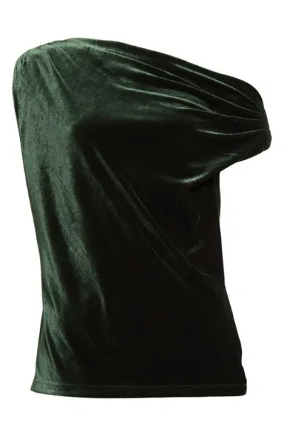 Lauren Ralph Lauren Stretch Velvet Top In Emerald Green Velvet