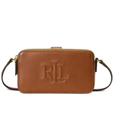 Lauren Ralph Lauren Witley Leather Crossbody Wallet In Lauren Tan