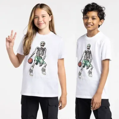 Lckr Boys   Hoopin Bones Graphic T-shirt In White