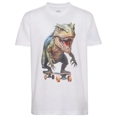 Lckr Boys   Skatin Raptor Graphic T-shirt In White