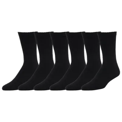 Lckr Mens  6-pack Athletic Half Cushion Crew Socks In Black/black